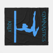 Gymnastiekdeken met gymnaste. Aangepaste naam. Fleece Deken (Voorkant (Horizontaal))