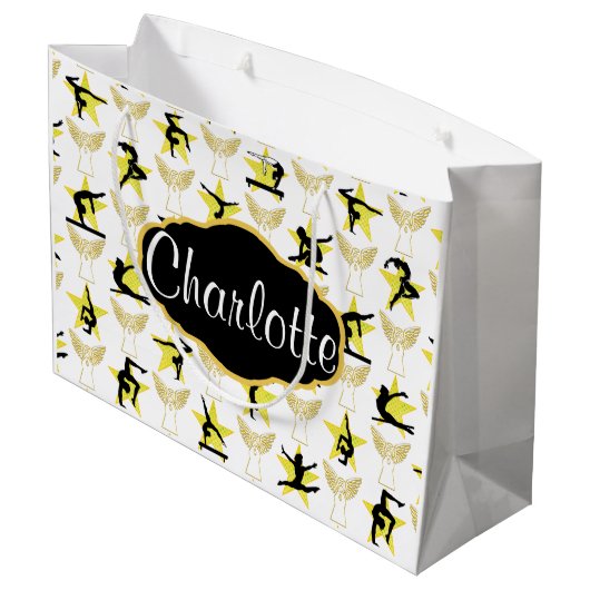 GYMNASTIEKENGEL GEPERSONALISEERDE KERSTCADEAUZAK LARGE CADEAUTASJE (Achterkant Gekanteld)