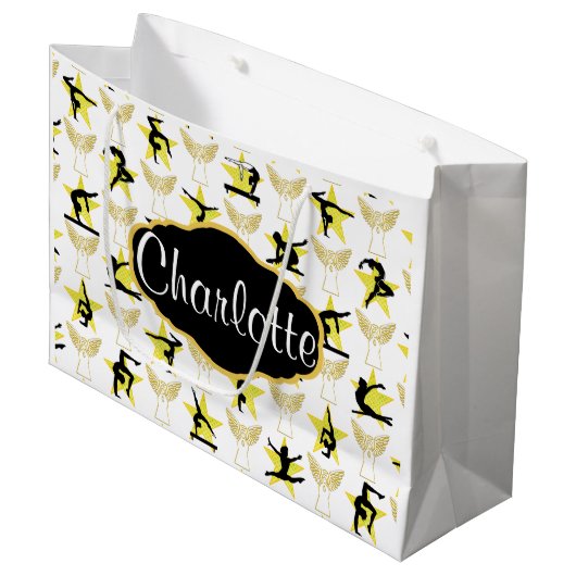 GYMNASTIEKENGEL GEPERSONALISEERDE KERSTCADEAUZAK LARGE CADEAUTASJE (Voorkant Gekanteld)