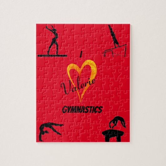 Gymnastiekevenementen Vuur Rode puzzel met naam Legpuzzel (Verticaal)