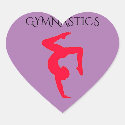 Gymnastiekglanzende stickers. hart sticker (Voorkant)