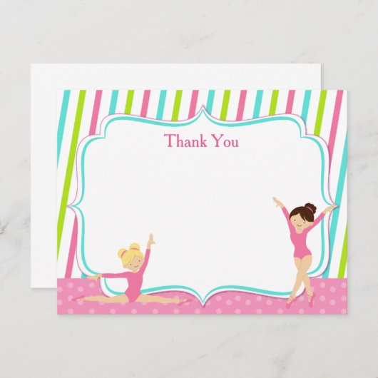 Gymnastiekkaarten Bedankkaart (Voorkant / Achterkant)