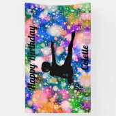 Gymnastiekkleur Burst Happy Birthday Banner (Verticaal)