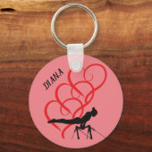 Gymnastiekknoppen sleutelhanger. Persoonlijke naam Sleutelhanger (Voorkant)