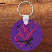 Gymnastiekknoppen sleutelhanger. Persoonlijke naam Sleutelhanger (Voorkant)