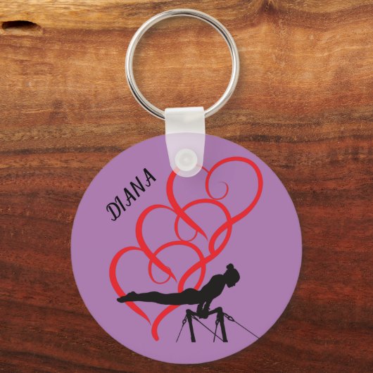 Gymnastiekknoppen sleutelhanger. Persoonlijke naam Sleutelhanger (Voorkant)