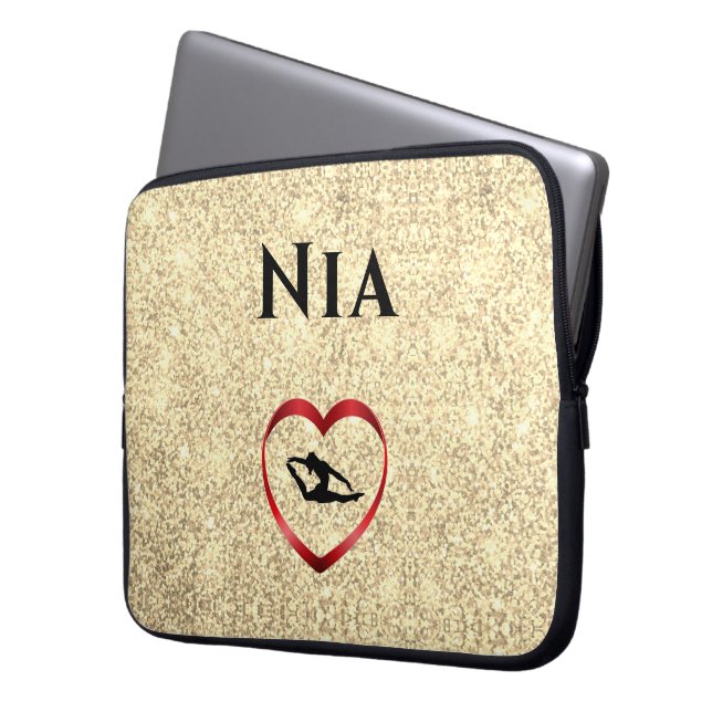 Gymnastieklaptophoes voor meisjes - Persoonlijke n Laptop Sleeve (Voorkant Links)