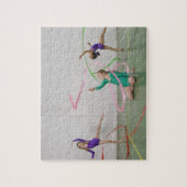 Gymnastiekmeisjes die dansen met linten legpuzzel (Verticaal)