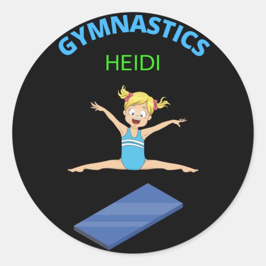 Gymnastiekmeisjes stickers gepersonaliseerd. (Voorkant)