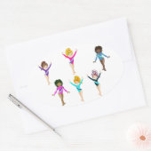 Gymnastiekmeisjes stickers met 6 gymnast (Envelop)
