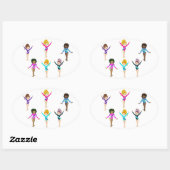 Gymnastiekmeisjes stickers met 6 gymnast (Vel)