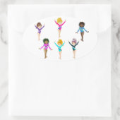 Gymnastiekmeisjes stickers met 6 gymnast (Tas)