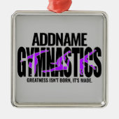 GymnastiekNAAM Acrobat Team Handspring Gymnast Metalen Ornament (Voorkant)