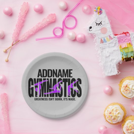 GymnastiekNAAM Acrobat Team Handspring Gymnast Papieren Bordje (Feest)