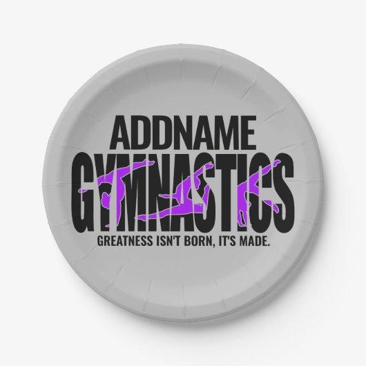 GymnastiekNAAM Acrobat Team Handspring Gymnast Papieren Bordje (Voorkant)