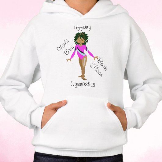 Gymnastiekpaniek, bruine ogen, Fuchsia Leotard