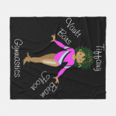 Gymnastiekpaniek, bruine ogen, Fuchsia Leotard Fleece Deken (Voorkant (Horizontaal))