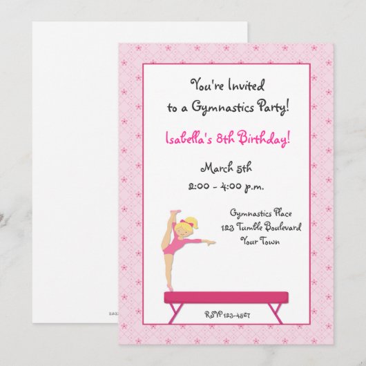 Gymnastiekpartij, Balansspel Kaart (Voorkant / Achterkant)