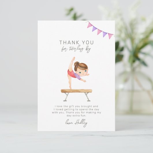 Gymnastiekpartij Dank u kaart (Staand voorkant)