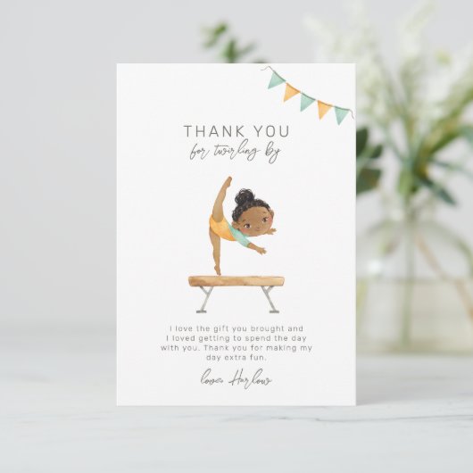 Gymnastiekpartij Dank u kaart (Staand voorkant)