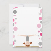Gymnastiekpartij Flatte dank u in roze en grijs Bedankkaart (Achterkant)