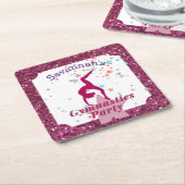 Gymnastiekpartij Glitter & Stars Kartonnen Onderzetters (Schuin)
