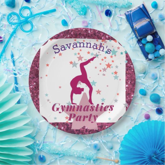 Gymnastiekpartij Glitter & Stars Papieren Bordje (Feest)