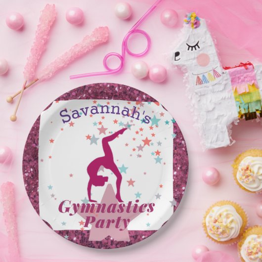 Gymnastiekpartij Glitter & Stars Papieren Bordje (Feest)