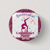 Gymnastiekpartij Glitter & Stars Ronde Button 3,2 Cm (Voorkant)