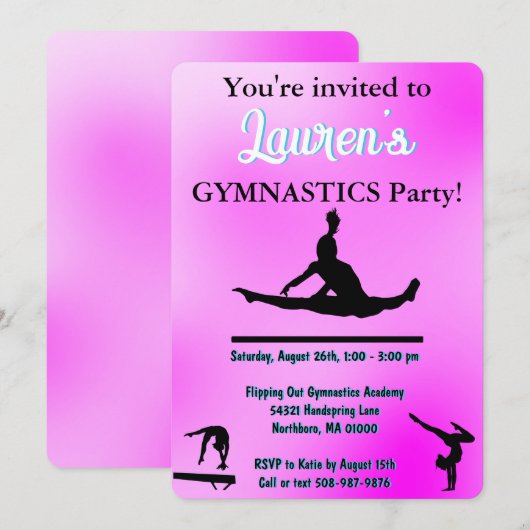 Gymnastiekpartij Kaart (Voorkant / Achterkant)