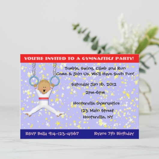 Gymnastiekpartij Kaart (Staand voorkant)