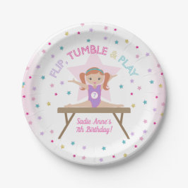 Gymnastiekpartij Red Hair Birthday Party Papieren Bordje