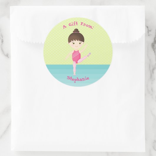 Gymnastiekpartij Ronde Sticker (Tas)