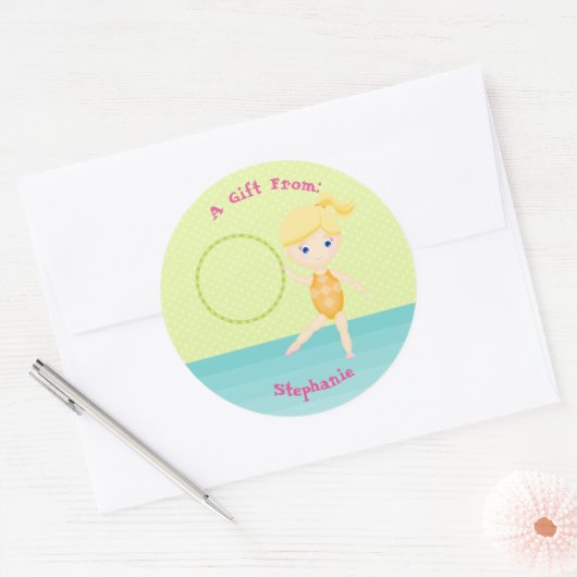 Gymnastiekpartij Ronde Sticker (Envelop)