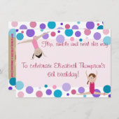 Gymnastiekpartij Uitnodiging Paars, Blauwgroen en (Voorkant / Achterkant)