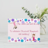 Gymnastiekpartij Uitnodiging Paars, Blauwgroen en (Staand voorkant)