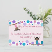 Gymnastiekpartij Uitnodiging Paars, Blauwgroen en  (Staand voorkant)