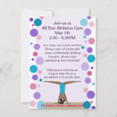 Gymnastiekpartij Uitnodiging Paars, Blauwgroen en  (Achterkant)