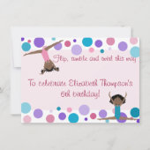 Gymnastiekpartij Uitnodiging Paars, Blauwgroen en  (Voorkant)