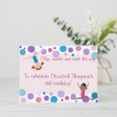 Gymnastiekpartij Uitnodiging Paars, Blauwgroen en  (Staand voorkant)