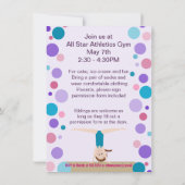 Gymnastiekpartij Uitnodiging Paars, Blauwgroen en  (Achterkant)