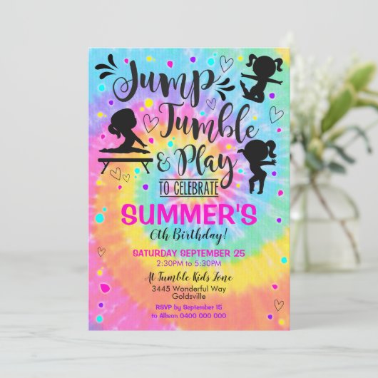 Gymnastiekpartij Uitnodiging Trommel spelen (Staand voorkant)