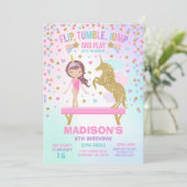 Gymnastiekpartij Unicorn Gymnastiek Kaart (Staand voorkant)