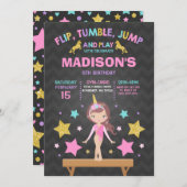 Gymnastiekpartij Unicorn Gymnastiek Kaart (Voorkant / Achterkant)