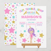 Gymnastiekpartij Unicorn Gymnastiek Kaart (Voorkant / Achterkant)