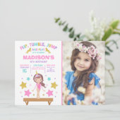 Gymnastiekpartij Unicorn Gymnastiek Kaart (Staand voorkant)