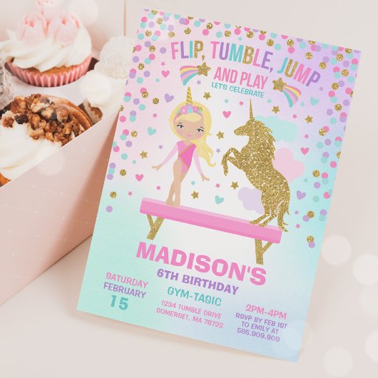 Gymnastiekpartij Unicorn Gymnastiek Kaart