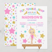 Gymnastiekpartij Unicorn Gymnastiek Kaart (Voorkant / Achterkant)