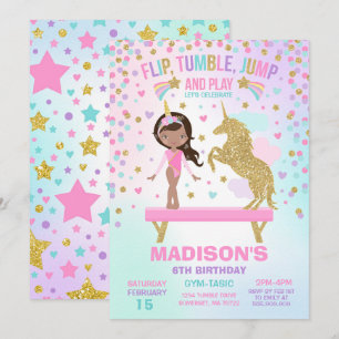 Gymnastiekpartij Unicorn Gymnastiek Kaart