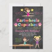 Gymnastiekpartij van Cartwheels en Cupcakes Kaart (Voorkant)